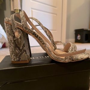 PLT snake print heel